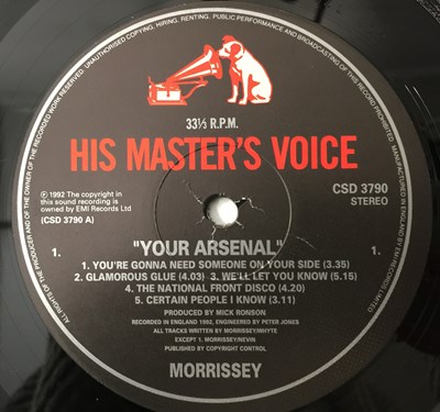 Lot 11 - MORRISSEY - YOUR ARSENAL LP (UK ORIGINAL - HIS MASTER'S VOICE - CSD 3790)