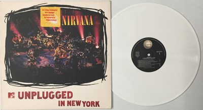 Lot 21 - NIRVANA - UNPLUGGED IN NEW YORK LP (EUROPEAN WHITE VINYL ORIGINAL - GEFFEN - GEF-24727)