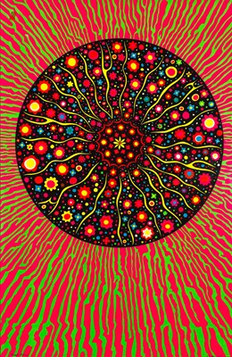 Lot 10 - HEAD SHOP / PSYCHEDELIA - 1970S 'PSYCHEDELIC CIRCLE' PETER ZHURAW BLACKLIGHT POSTER.