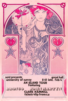 Lot 24 - JOHN MARTYN / BRONCO / AN ISLAND TOUR - ORIGINAL AND RARE 1970 CONCERT POSTER.