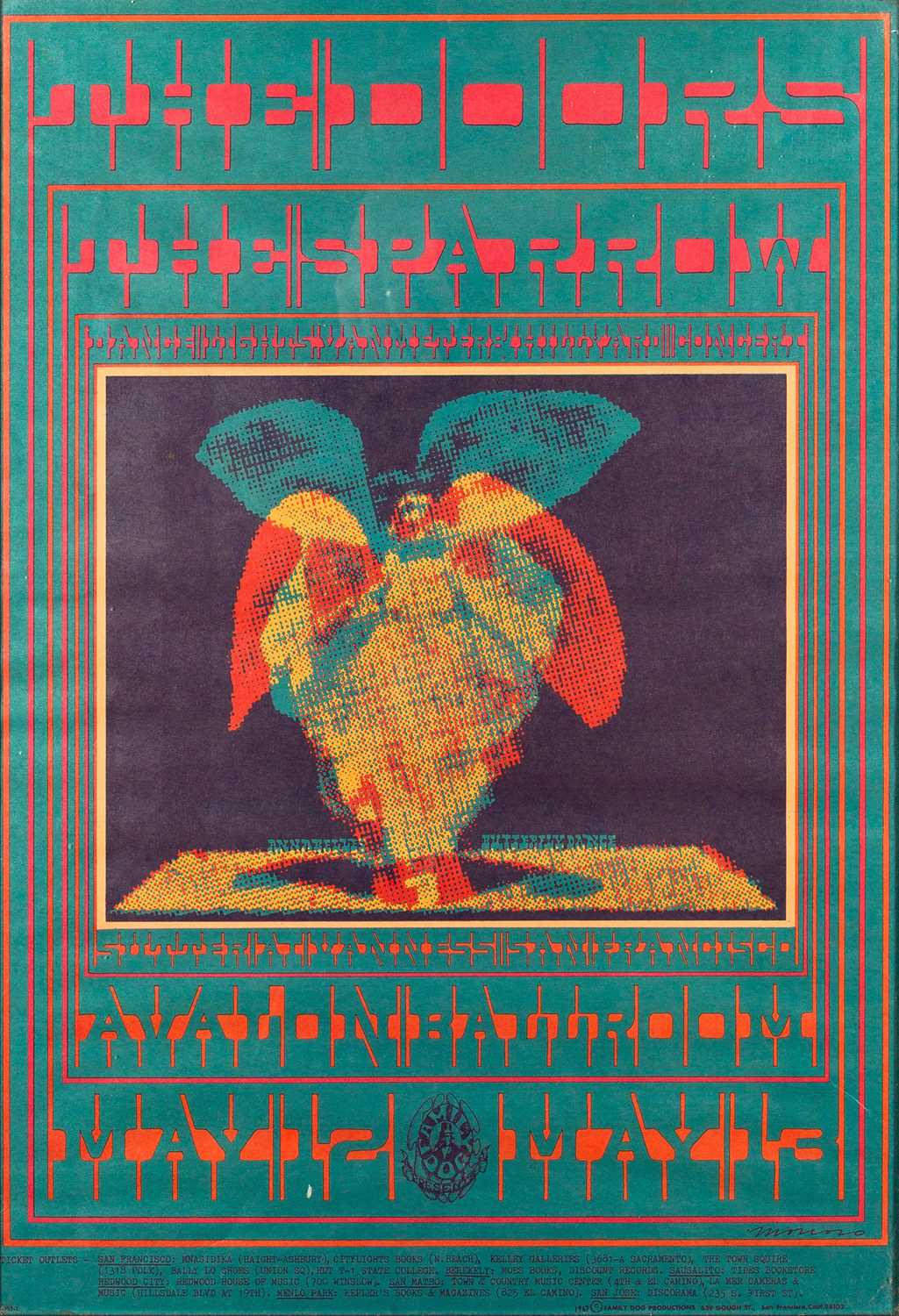 Lot 40 - VICTOR MOSCOSO - ORIGINAL FIRST PRINT 'ANNABELLE'S BUTTERFLY DANCE' - THE DOORS -POSTER.