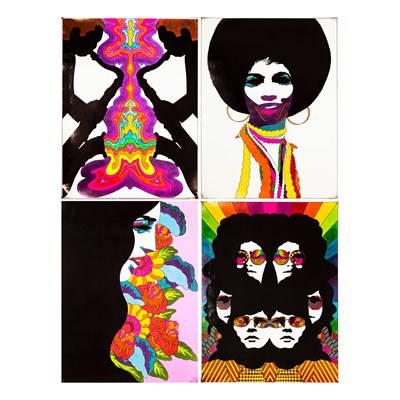 Lot 55 - PSYCHEDELIA - FOUR POSTERS IN STYLE OF JOHN ALCORN