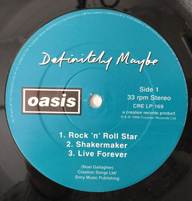 Lot 53 - OASIS - DEFINITELY MAYBE LP (CRE LP 169 - DAMONT PRESSING)