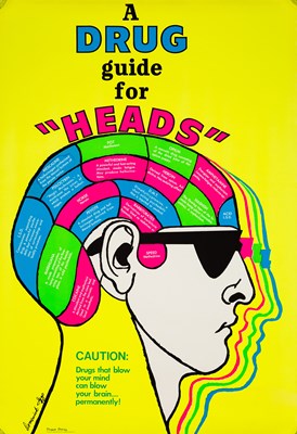 Lot 88 - COUNTERCULTURE - DRUG GUIDE FOR THE HEADS - DOMINIC JAGO - ORIGINAL POSTER.
