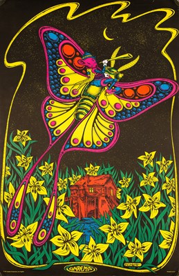 Lot 91 - JOE PETAGNO - TWO C 1970S POSTERS INC 'LUNAR MOTH'.