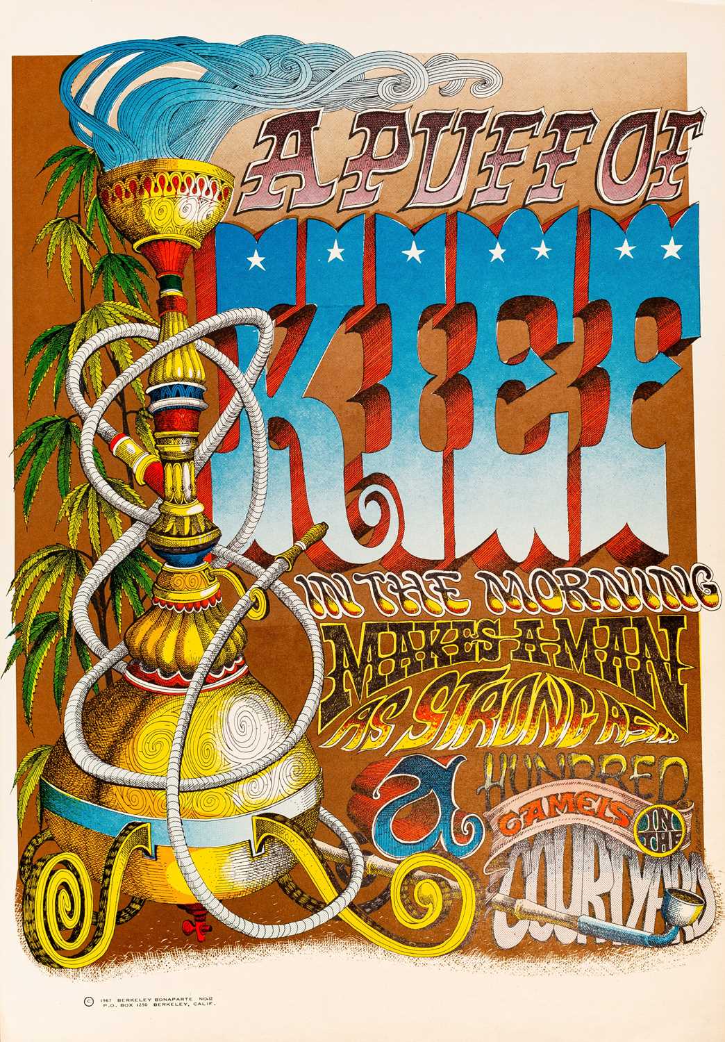 Lot 97 - MARIJUANA - PUFF OF KIEF - RICK GRIFFIN DESIGNED 1967 POSTER.