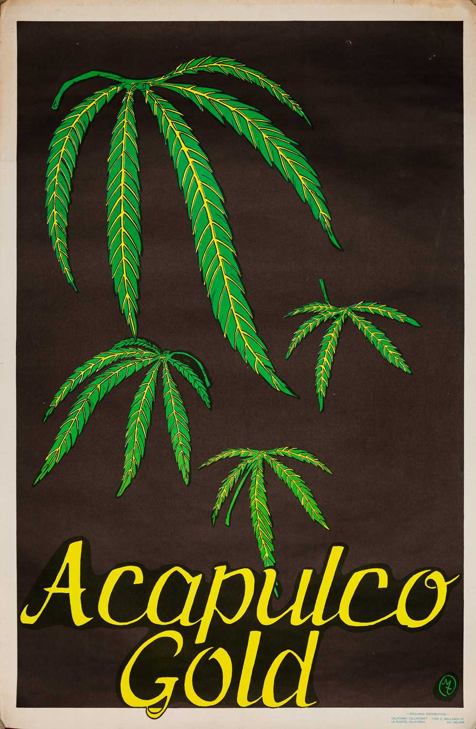 Lot 101 - MARIJUANA - ACAPULCO GOLD POSTER C 1970S.