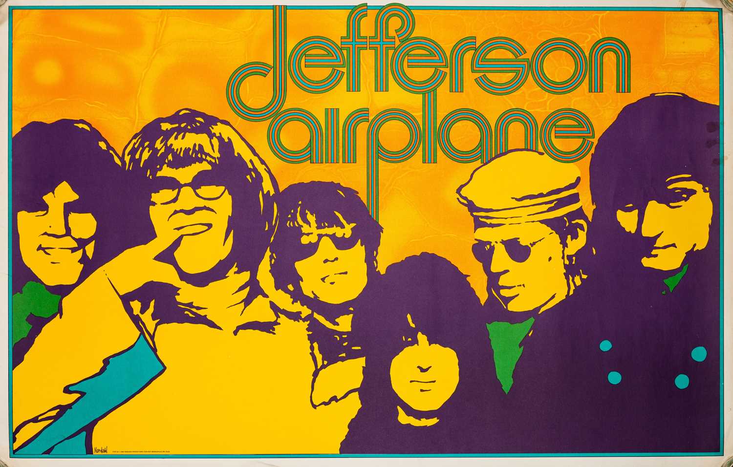 Lot 107 - JEFFERSON AIRPLANE - ORIGINAL 1968 POSTER DESIGNED BY NORDAHL.