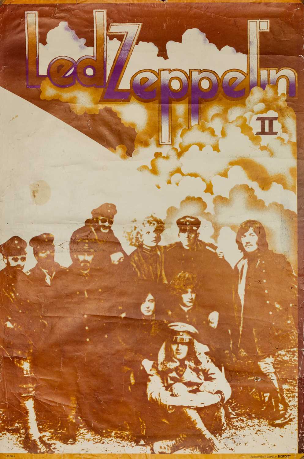 Lot 111 - LED ZEPPELIN - AN ORIGINAL AND RARE LED ZEP II POSTER, BIGFOOT, CANADA.