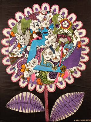 Lot 145 - BRITISH PSYCHEDELIA - BIG POSTERS - BAT8407 - BLACK FLOWER - IVAN RIPLEY.