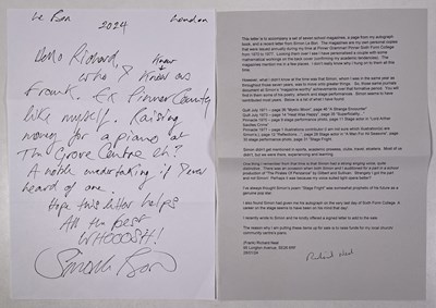 Lot 449 - DURAN DURAN INTEREST - SIMON LE BON SCHOOL MAGAZINES WITH SLB ILLUSTRATIONS - SLB AUTOGRAPH AND HANDWRITTEN LETTER.