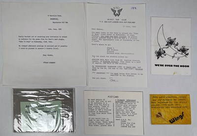 Lot 161 - WINGS 'TAKE IT AWAY' FAN CLUB MUSIC VIDEO AUDIENCE DRAW WINNER LETTERS & BEATLES ABBEY ROAD TICKET