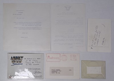 Lot 161 - WINGS 'TAKE IT AWAY' FAN CLUB MUSIC VIDEO AUDIENCE DRAW WINNER LETTERS & BEATLES ABBEY ROAD TICKET