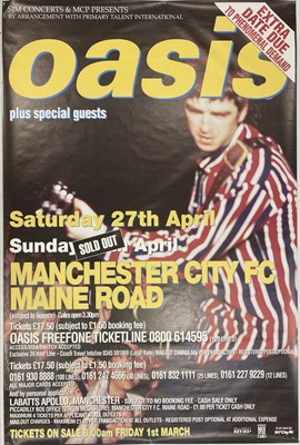 Lot 132 - PUNK AND INDIE POSTERS - PULP / OASIS / SEX PISTOLS