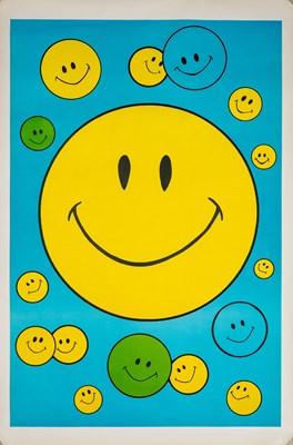 Lot 158 - PSYCHEDELIA - ORIGINAL SMILEY FACES HEAD SHOP POSTER.