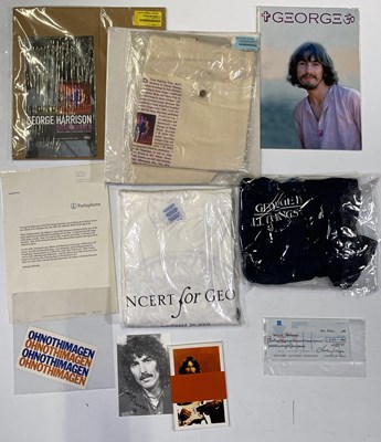 Lot 182 - GEORGE HARRISON PROMOTIONAL ITEMS - INC ORIGINAL HARRISON CHEQUE.