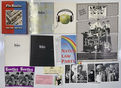 Lot 197 - THE BEATLES - COLLECTABLES AND MEMORABILIA INC GEORGE HARRISON 'NATURAL LAW' HANDBILL.