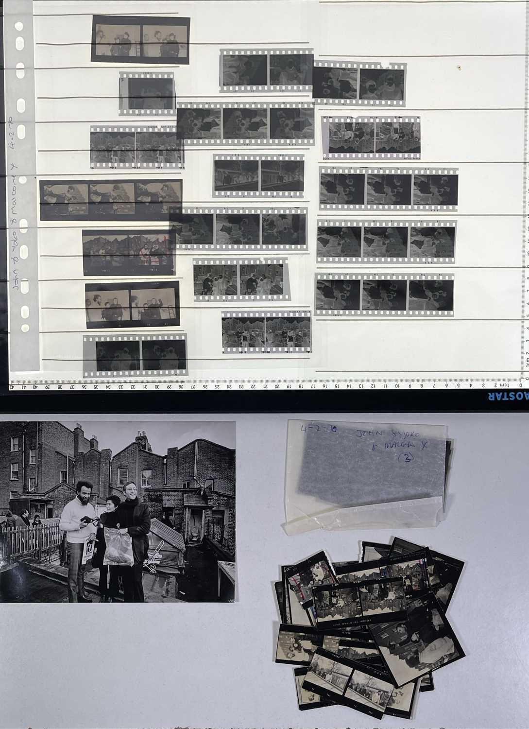 Lot 350 - THE MONTY FRESCO COLLECTION - JOHN LENNON AND YOKO ONO WITH MICHAEL X - LONDON 1970- NEGATIVES AND PRINTS WITH COPYRIGHT.