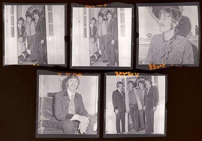 Lot 353 - THE MONTY FRESCO COLLECTION - THE BEATLES - SGT. PEPPER'S LAUNCH IN BELGRAVIA, LONDON.  - NEGATIVES WITH COPYRIGHT.