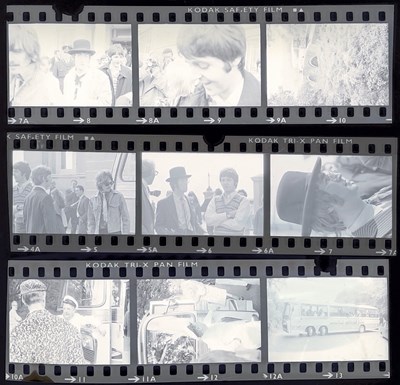 Lot 357 - THE MONTY FRESCO COLLECTION - MAGICAL MYSTERY TOUR FILM, SEPTEMBER 1967 - NEGATIVES WITH COPYRIGHT.