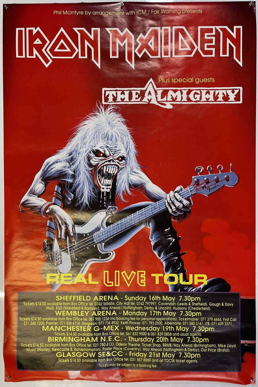 Lot 232 - IRON MAIDEN - 1993 TOUR  POSTER