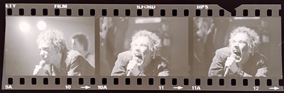 Lot 564 - THE MONTY FRESCO COLLECTION - THE SEX PISTOLS - JOHNNY ROTTEN NEGATIVES WITH COPYRIGHT.