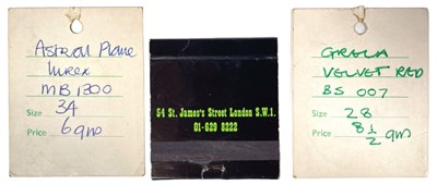 Lot 195 - THE BEATLES - ORIGINAL APPLE BOUTIQUE TAGS/ APPLE MATCHBOOK.
