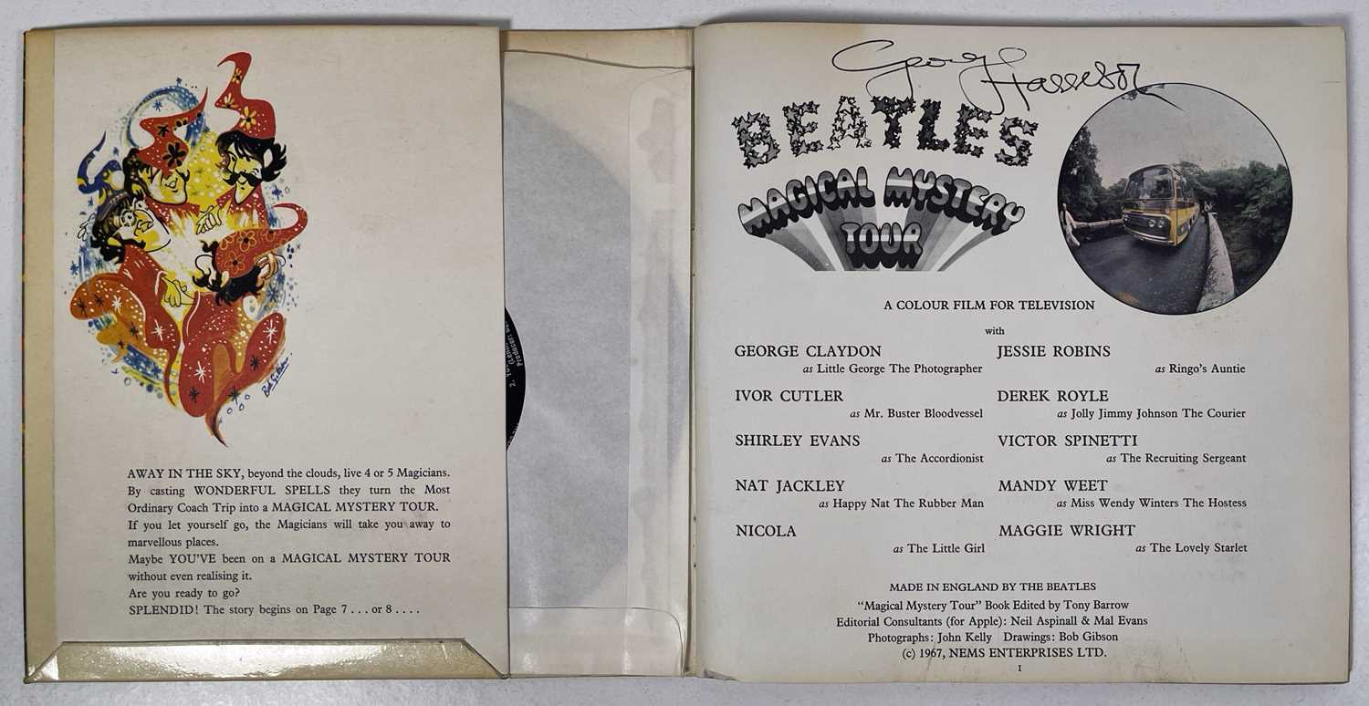 Lot 325 - THE BEATLES - GEORGE HARRISON SIGNED MAGICAL MYSTERY TOUR EP.