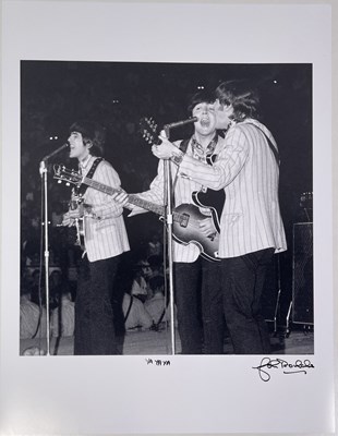 Lot 296 - THE BEATLES - JOHN ROWLANDS PHOTOGRAPHER SIGNED PRINT - ONSTAGE IN TORONTO, 1966.
