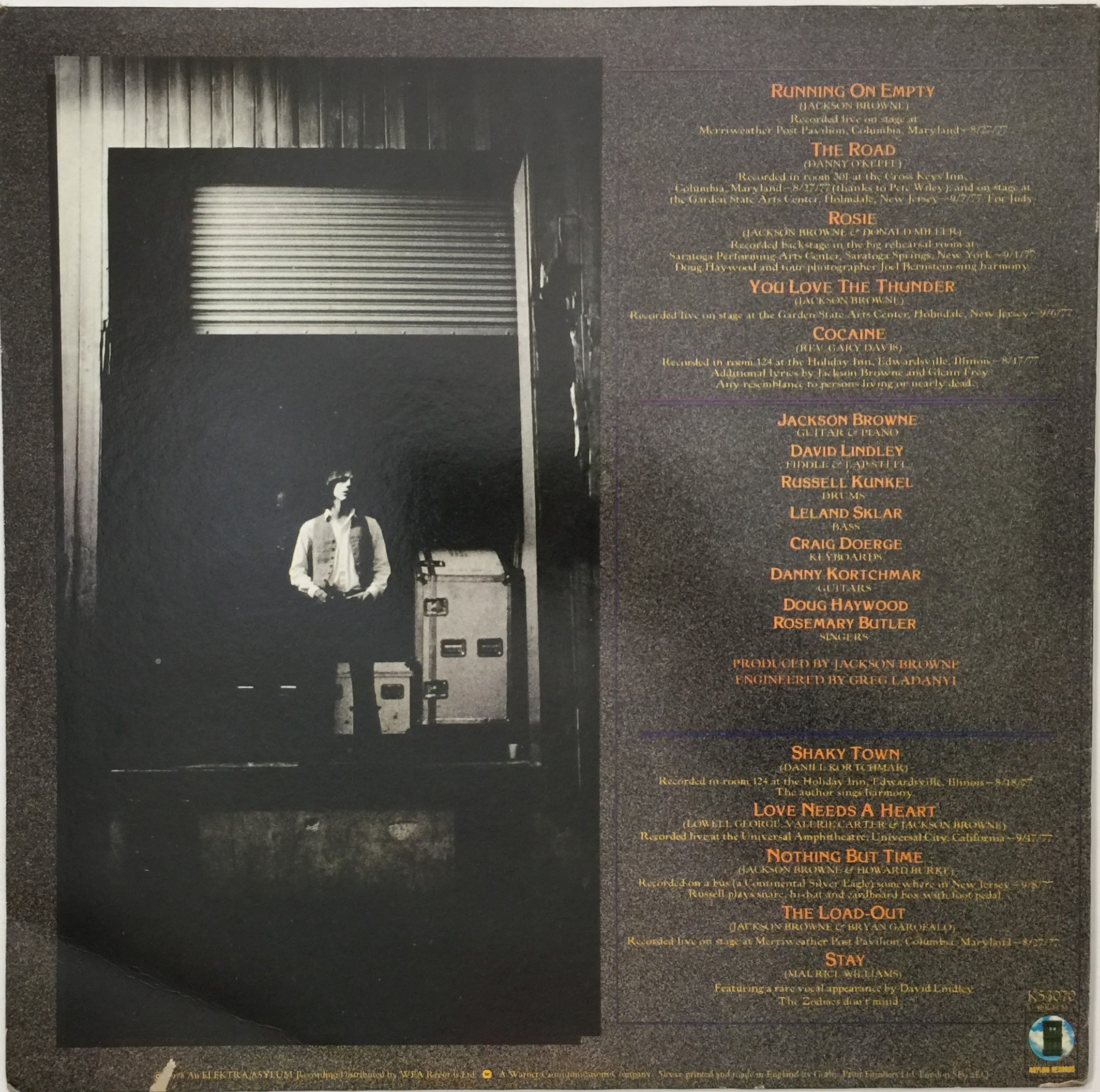 Lot 65 JACKSON BROWNE RUNNING ON EMPTY LP lot-65-jackson-browne-running-on-empty-lp