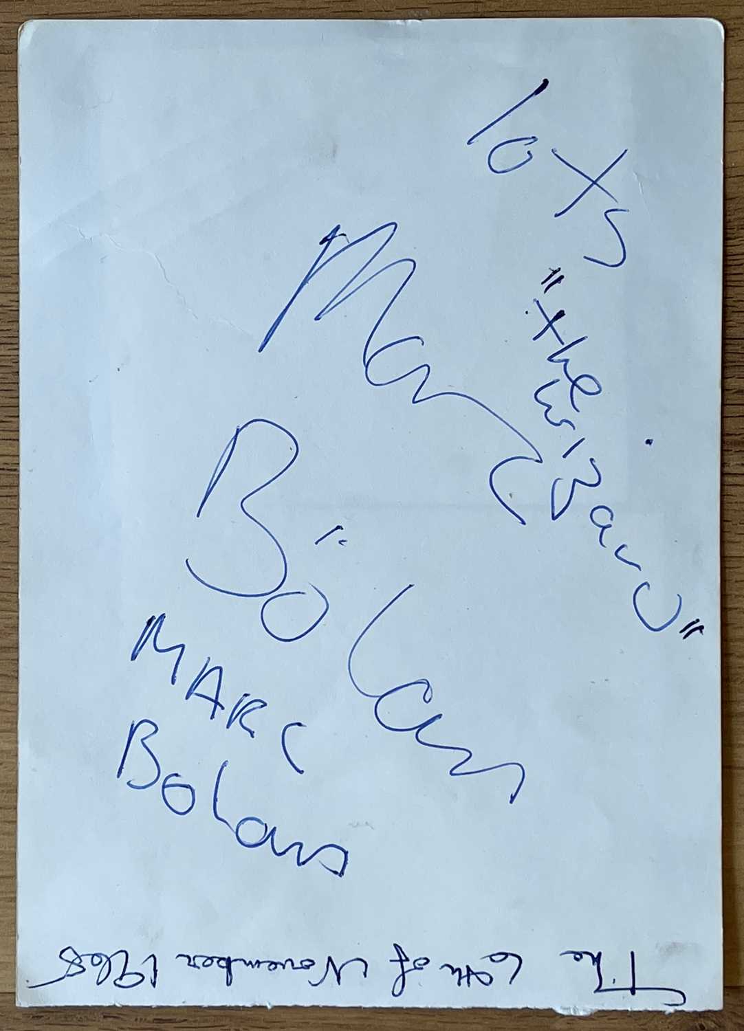 Lot 252 - MARC BOLAN SIGNED AUTOGRAPH BOOK PAGE....