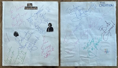 Lot 254 - THE CREATION & THE EASYBEATS SIGNED PAGES WITH...