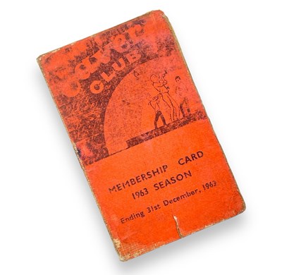 Lot 236 - THE BEATLES INTEREST - 1963 CAVERN CLUB MEMBERSHIP CARD.