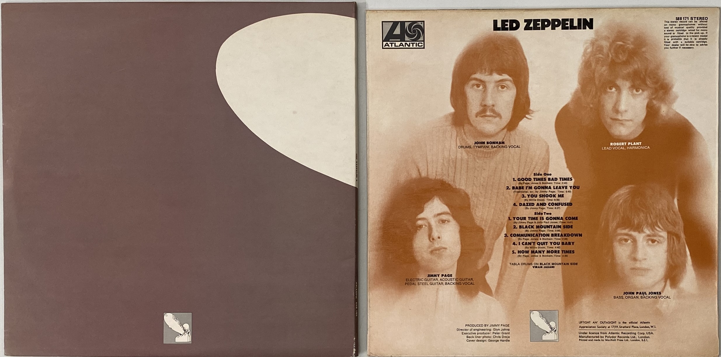 Lot 143 - LED ZEPPELIN - UK ATLANTIC PLUM/ RED LABEL
