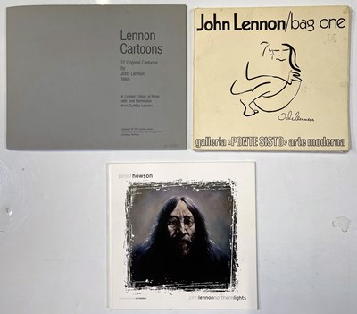 Lot 160 - THE BEATLES - JOHN LENNON - BAG ONE / LENNON CARTOONS PORTFOLIOS.