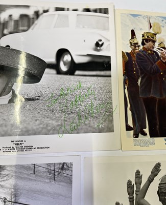 Lot 227 - THE BEATLES - HELP! ORIGINAL LOBBY CARDS/STILLS INC ONE SIGNED BY LEO MCKERN.