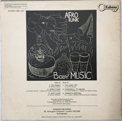 Lot 7 - AFRO FUNK - BODY MUSIC LP (UK ORIGINAL - KABANA MUSIC - BSC 001)