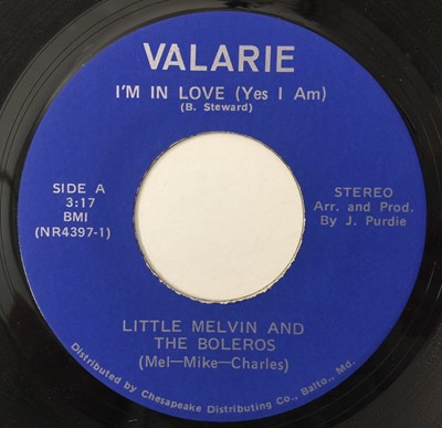 Lot 10 - LITTLE MELVIN AND THE BOLEROS - I'M IN LOVE (YES I AM) 7" (US ORIGINAL - VALARIE - NR4397)