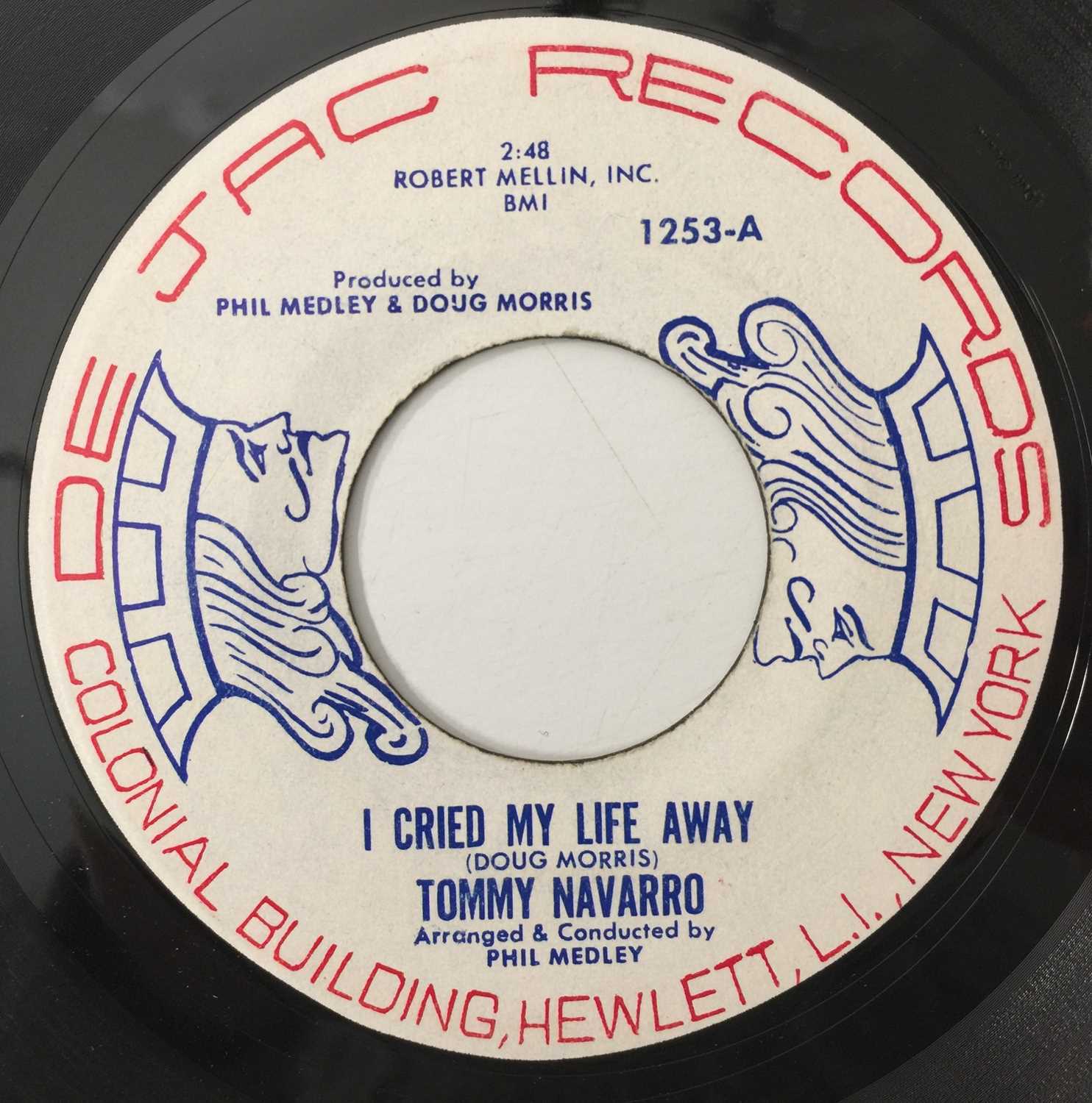 Lot 11 - TOMMY NAVARRO - I CRIED MY LIFE AWAY/ CLUB OF BROKEN HEARTS 7" (US SOUL - JAC RECORDS - 1253)