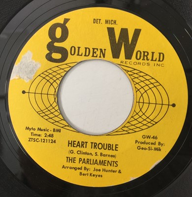 Lot 15 - THE PARLIAMENTS - HEART TROUBLE/ THAT WAS MY GIRL 7" (US SOUL - GOLDEN WORLD - ZTSC-121123)