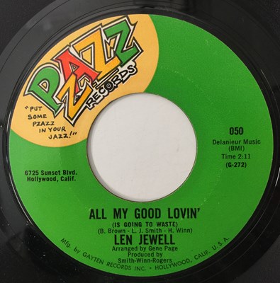 Lot 16 - LEN JEWELL - ALL MY GOOD LOVIN' (IS GOING TO WASTE)/ THE ELEVATOR SONG 7" (US NORTHERN - PZAZZ RECORDS - 050)