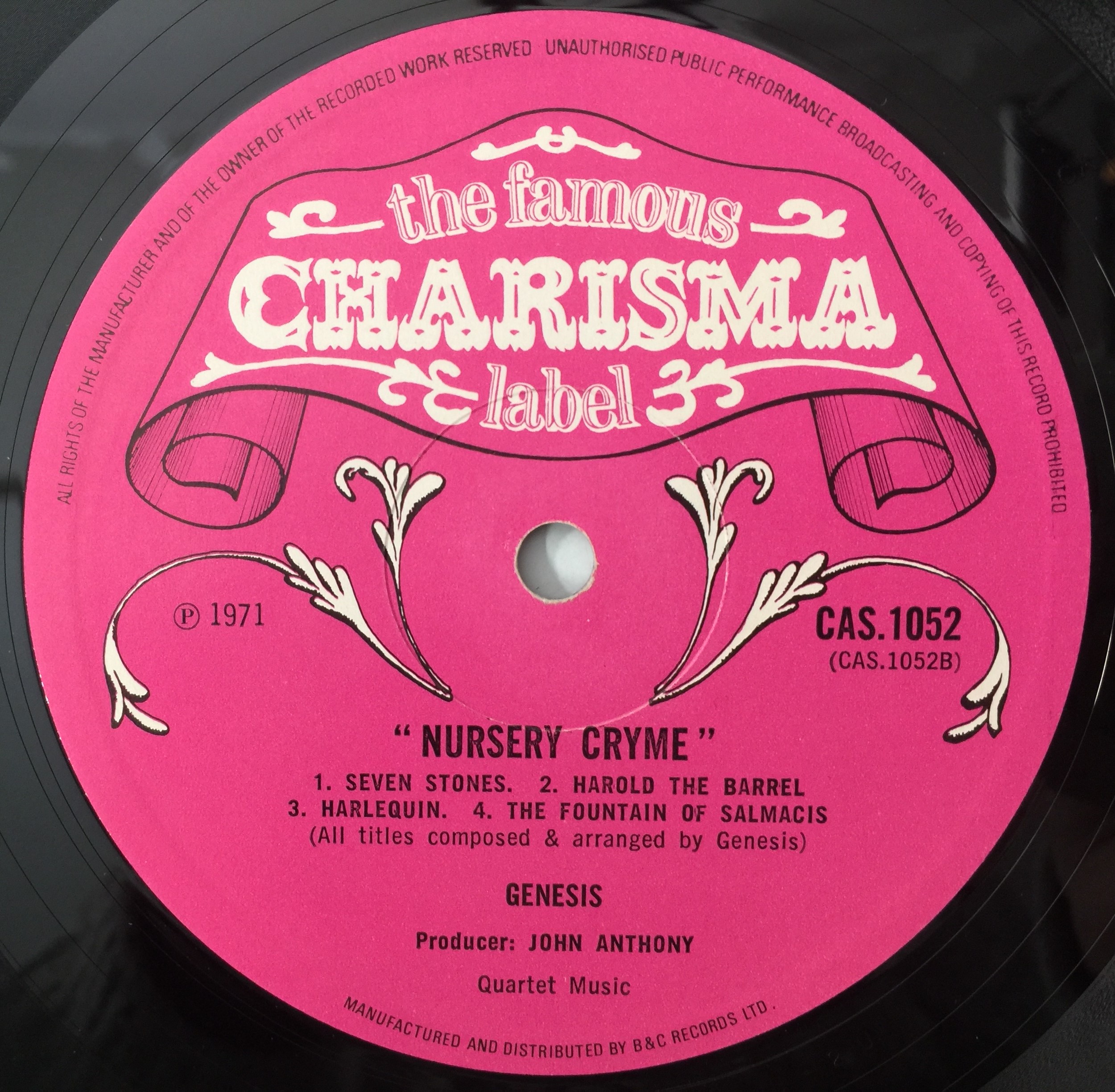 GENESIS★Nursery Cryme UK Pink Charisma オ genesis-nursery-cryme-4th-ex-