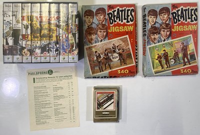 Lot 242 - BEATLES MEMORABILIA - ORIGINAL JIGSAWS / PLEASE PLEASE ME CHART SHEET / ANTHOLOGY VHS.