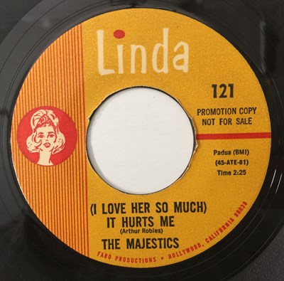 Lot 34 - THE MAJESTICS - (I LOVE HER SO MUCH) IT HURTS ME/ GIRL OF MY DREAMS 7" (US PROMO - LINDA - 101)