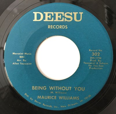 Lot 35 - MAURICE WILLIAMS - BABY, BABY/ BEING WITHOUT YOU 7" (US NORTHERN - DEESU RECORDS - 302)