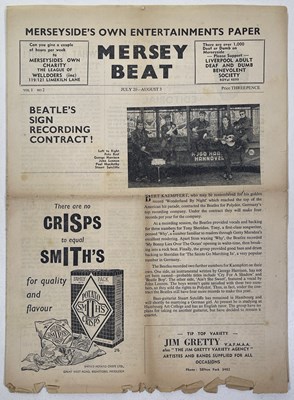 Lot 268 - ORIGINAL MERSEY BEAT NEWSPAPER - VOL 1 NUMBER 2 - BEATLES COVER.