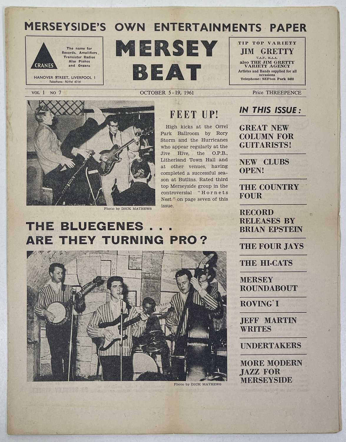 Lot 271 - ORIGINAL MERSEY BEAT NEWSPAPER - VOL 1 NUMBER 7.