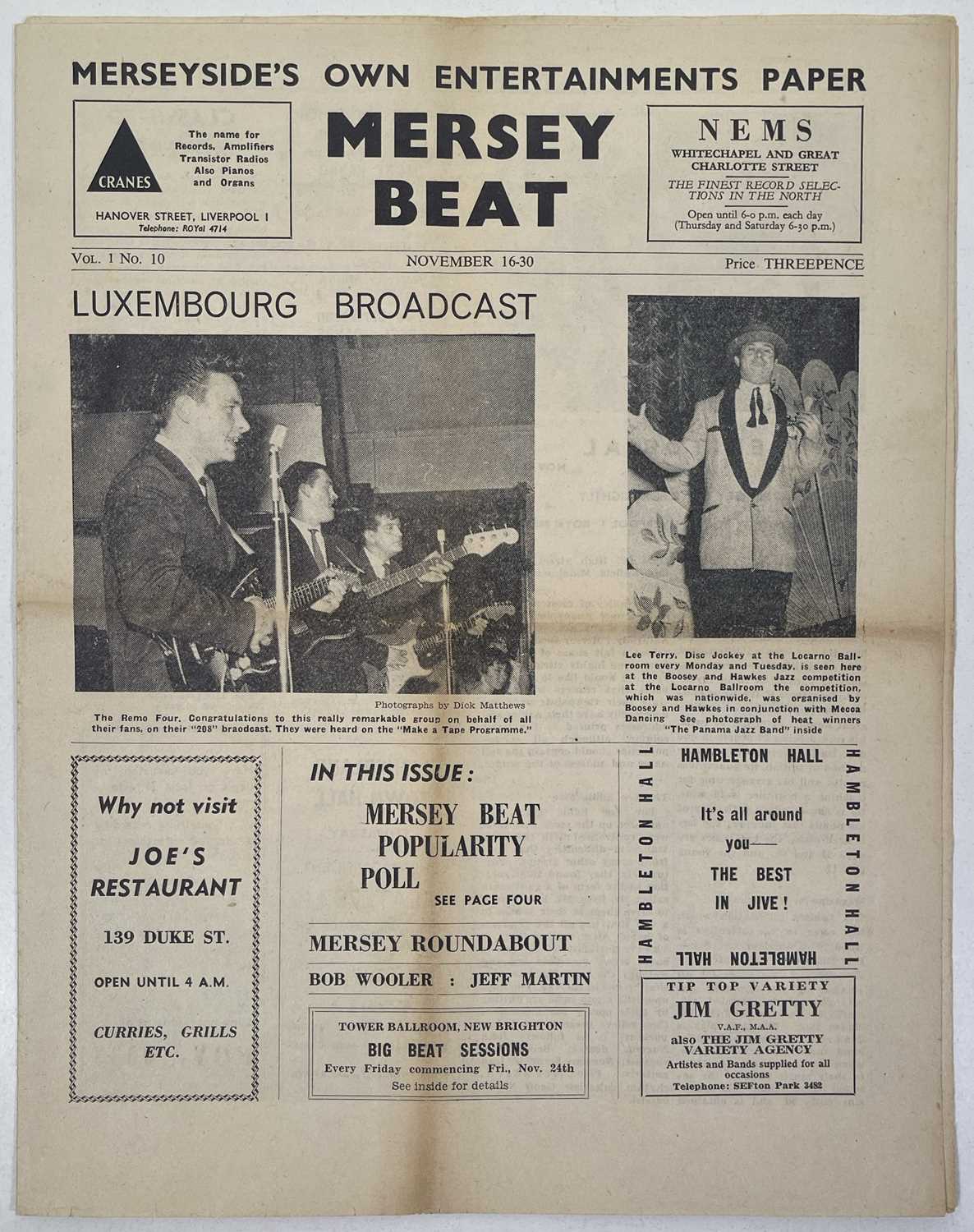 Lot 273 - ORIGINAL MERSEY BEAT NEWSPAPER - VOL 1 NUMBER 10.