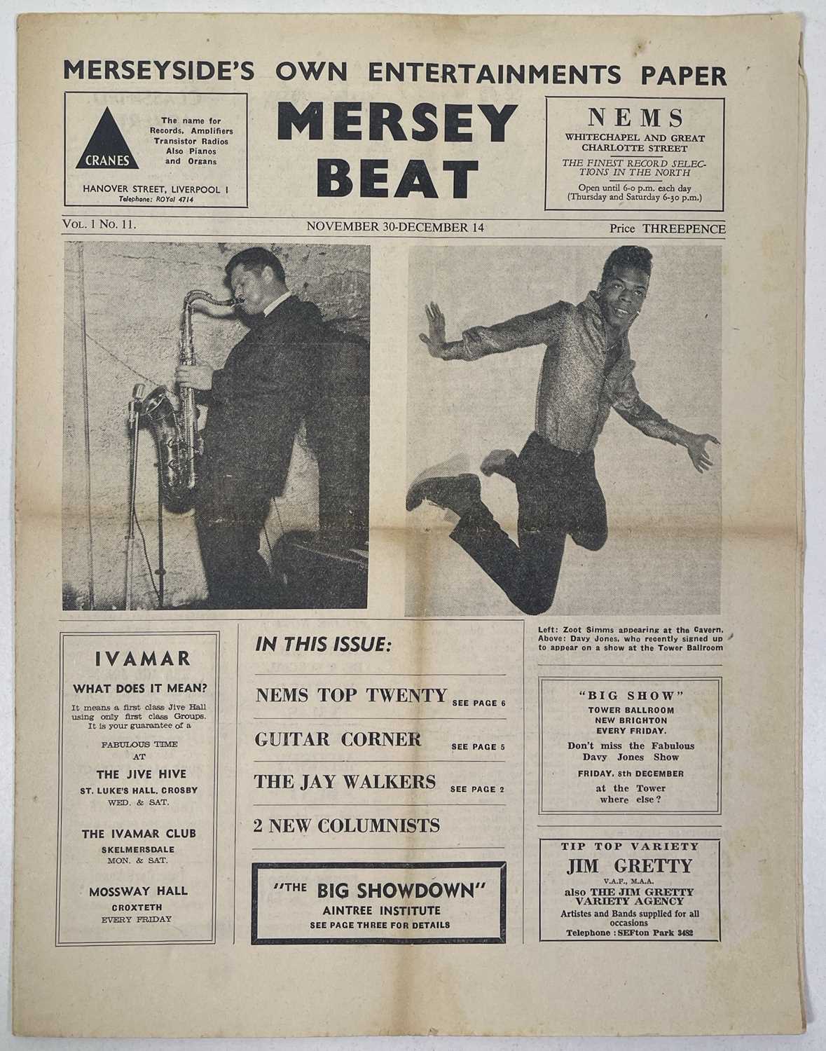 Lot 274 - ORIGINAL MERSEY BEAT NEWSPAPER - VOL 1 NUMBER 11 - BEATLES PHOTO.