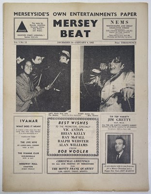 Lot 275 - ORIGINAL MERSEY BEAT NEWSPAPER - VOL 1 NUMBER 12 - BEATLES COVER.